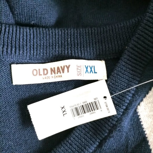 NWT Old Navy Mens Multicolor Sleeveless V Neck Diamond Pullover Sweater Size XXL - Picture 5 of 7